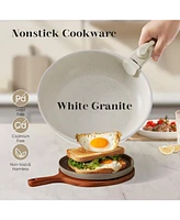 Simplie Fun Granite Cookware Set Non-Stick, Stackable, Dishwasher-Safe