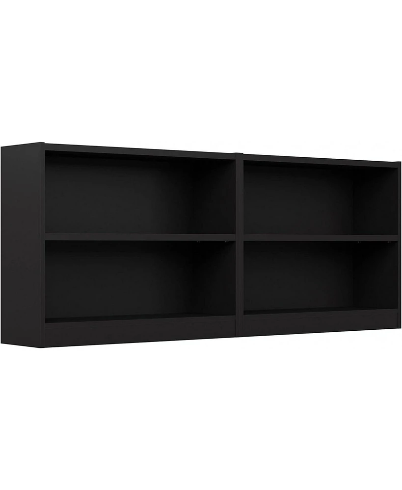 Simplie Fun Universal Small 2 Shelf Bookcase in Black - Set of 2