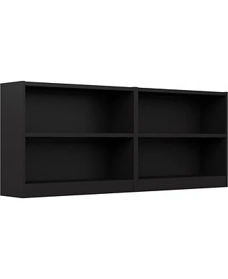 Streamdale Furniture Universal Small 2 Shelf Bookcase in Black - Set of 2