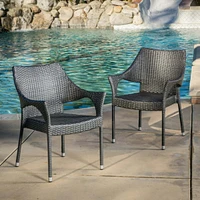 Mirage Grey Pe Wicker Stacking Armchair