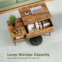 Modern Convertible Coffee Table with Foldable Desktop and Hidden Storage