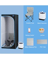 Portable Full Body Home Steam Sauna Tent with Remote and Timer