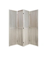 Streamdale Furniture 4-Panel Pegboard Room Divider for Privacy, Display, and Organization