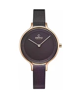 Obaku Women's Walnut Silver Dial Watch - V228LXVNMN