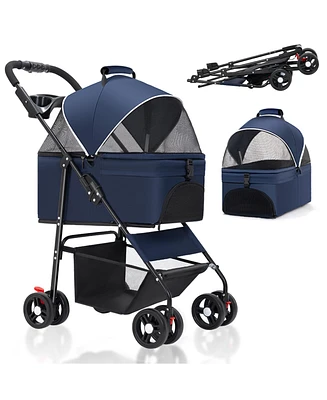 Inolait 3-In-1 Pet Stroller with Removable Car Seat Carrier Adjustable Canopy