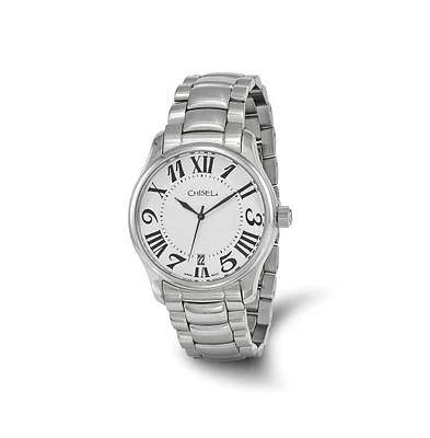 Chisel Stainless Steel White Dial Watch