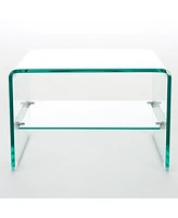 Streamdale Furniture Ultra-Chic Glass End Table with Shelf Style Meets Functionality