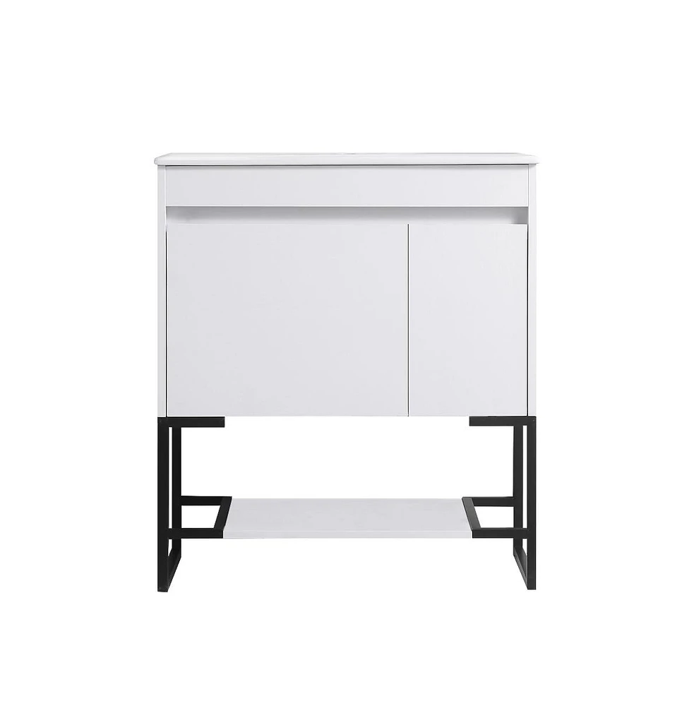 Streamdale Furniture Elegant Bathroom Vanity with Durable Plywood Base and Ceramic Sink