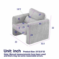 Cozy Modern Corduroy Lounge Chair with Pillow