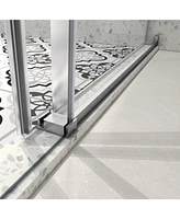 Brushed Nickel Frameless Shower Door with Adjustable Soft-Closing