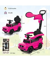 Skonyon 3-In-1 Kids Ride on Mercedes Benz G350 Push Car with Canopy