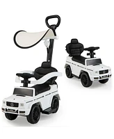 Skonyon 3-In-1 Kids Ride on Mercedes Benz G350 Push Car with Canopy
