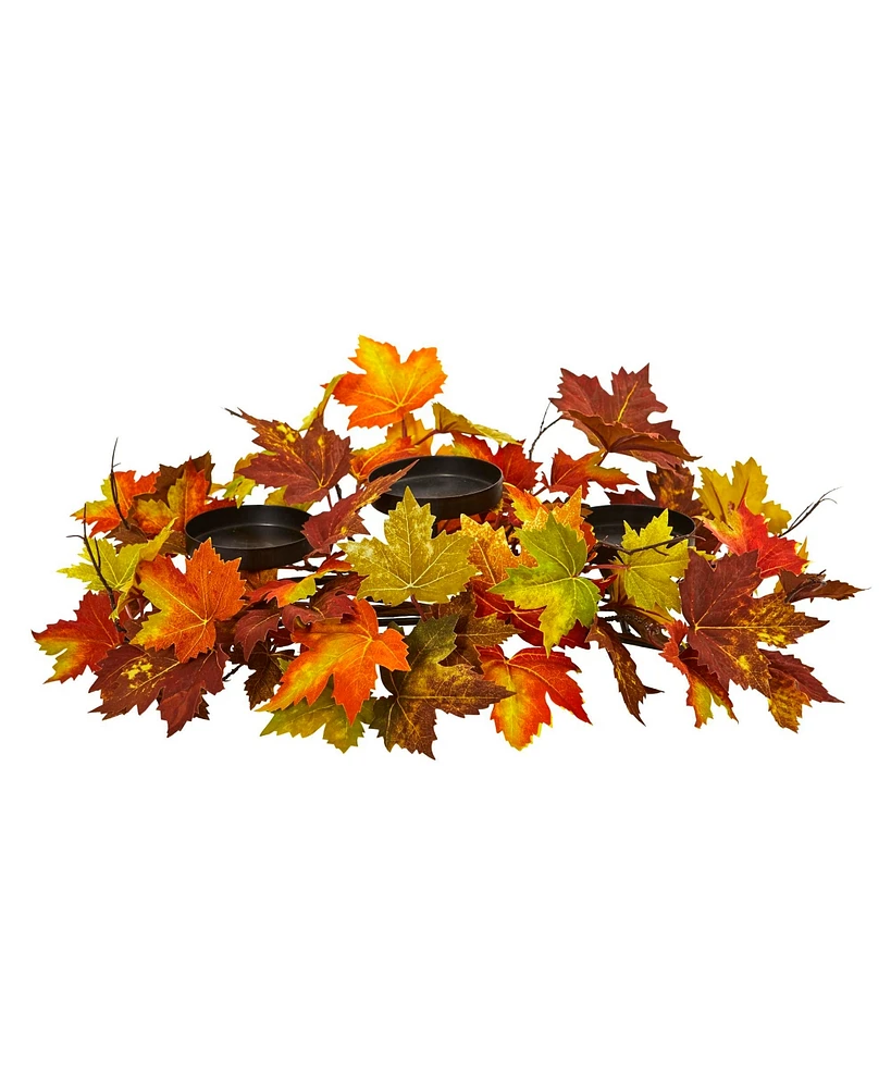 Slickblue Maple Leaf Candelabrum - Autumn Decor Centerpiece