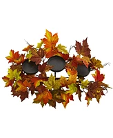 Slickblue Maple Leaf Candelabrum - Autumn Decor Centerpiece