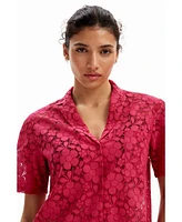 Desigual Women's Short lace resort shirt