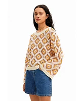 Desigual Women's Multicolour crochet pullover