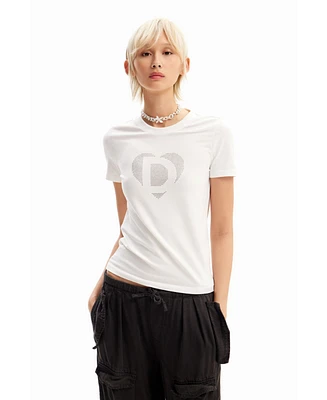 Desigual Women's Rhinestone imagotype T-shirt