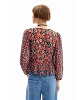 Desigual Women's Floral plumetis blouse