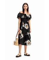 Desigual Women's Daisy ruffle midi dress