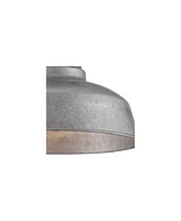 John Timberland Urban Barn Rustic Industrial Farmhouse Semi Flush-Mount Outdoor Ceiling Light Fixture Galvanized 10 1/4" for Exterior Deck House Porch