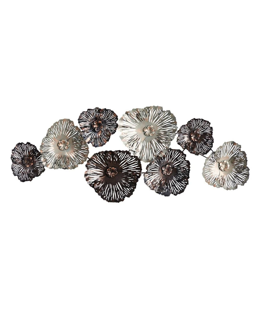 Slickblue Floating Metal Floral Design Metal Wall Art Decor