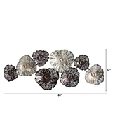 Slickblue Floating Metal Floral Design Metal Wall Art Decor