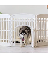 Iris Usa 8-Panel 34-inch Exercise Pet Playpen with Door, White