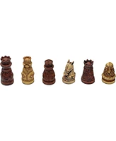 We Games Medieval Chess & Checkers Game Set - Wood Board with Storage Drawers 15 in.