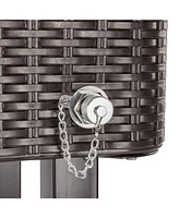 Yescom 80QT Rattan Square Legs Cooler with Shelf Portable Patio Party Cooler Cart