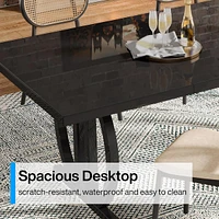 Tribesigns Executive Desk, 63 inch Large Modern Computer Desk with Metal Geometric Base, Conference Table for 4-6 People