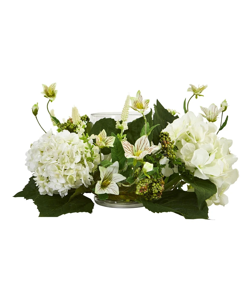 Slickblue Hydrangea Candelabrum - Elegant Floral Candle Holder