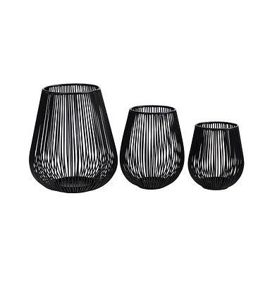 Slickblue Black Tea Votive Lantern Candle Holder (Set of 3)