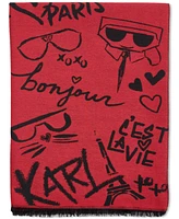 Karl Lagerfeld Paris Women's Icon Sayings Blanket Scarf