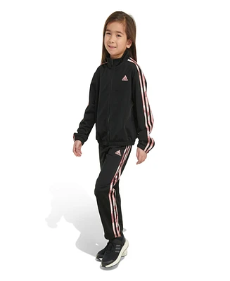 adidas Little & Toddler Girls Long Sleeve Fashion Tricot Jacket Pant, 2-Piece Set