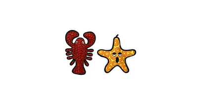 Tuffy Ocean Larry Lobster & Starfish Combo Pack, Durable Dog Toys