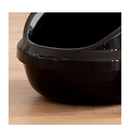Iris Usa Iris Large Shielded Cat Litter Pan with Scoop, Black