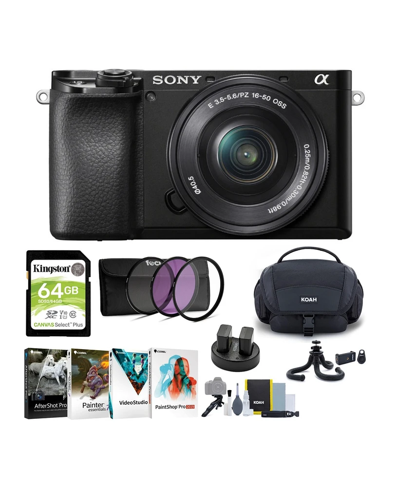 Sony Alpha a6100 Aps-c Mirrorless Camera with 16-50mm Lens Bundle