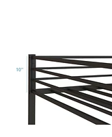 Sugift Low Profile Twin Over Metal Bunk Bed with Full-length Guardrails