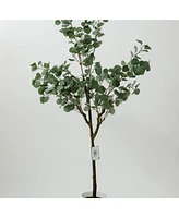 6ft Artificial Eucalyptus with Woven Seagrass Plant Basket