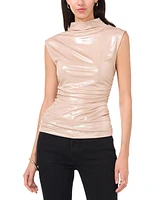 Vince Camuto Women's Mock-Neck Shine Sleeveless Top