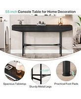 Tribesigns 55 Inches Console Table for Entryway, Narrow Sofa Table Behind The Couch for Living Room, Black Hallway Foyer Table for Entryway Entrance