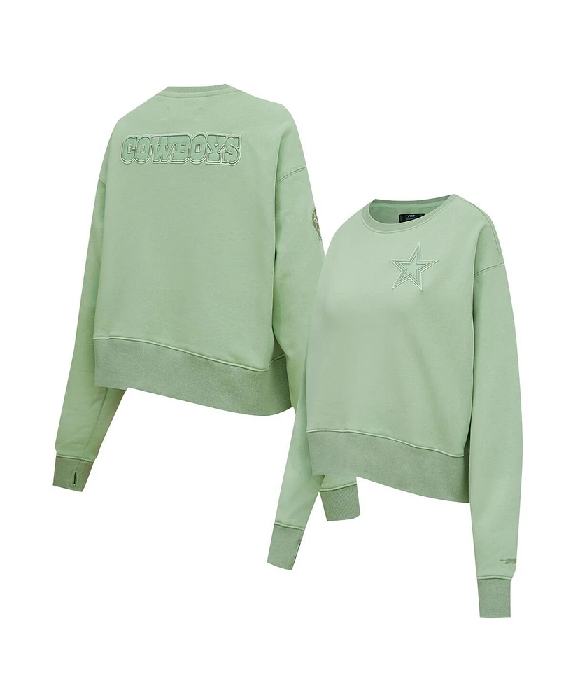 Pro Standard Women's Light Green Dallas Cowboys Neutral Pullover Sweatshirt