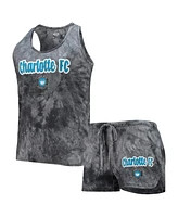 Concepts Sport Women's Charcoal Charlotte Fc Billboard Tank Top Shorts Sleep Set