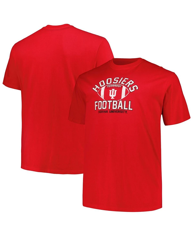 Champion Men's Crimson Indiana Hoosiers Big Tall Football Helmet T-Shirt