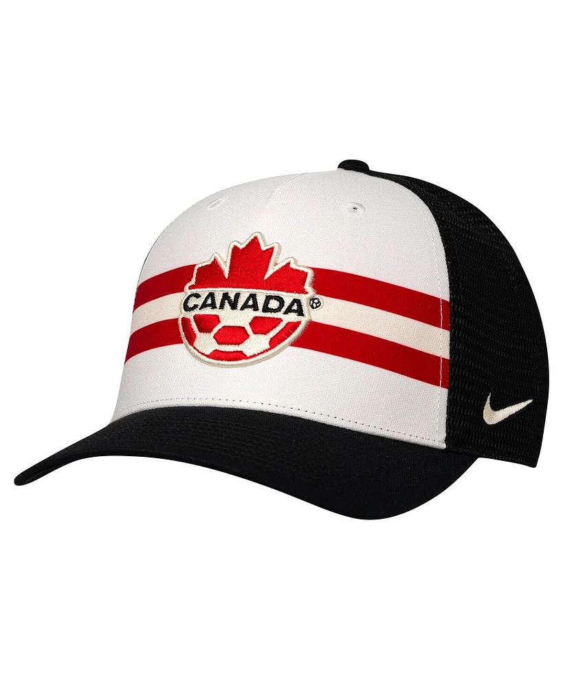 Nike Men's White/Black Canada Soccer Trucker Stretch-Snap Adjustable Hat