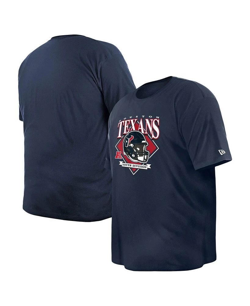 New Era Men's Navy Houston Texans Big Tall Helmet T-Shirt