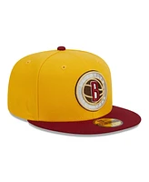 New Era Men's Yellow/Red Brooklyn Nets Fall Leaves 2-Tone 59FIFTY Fitted Hat