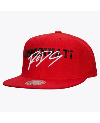 Mitchell & Ness Men's Red Cincinnati Reds Team Tagged Snapback Hat