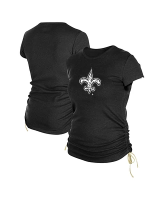 New Era Women's Black Orleans Saints Ruched Side T-Shirt