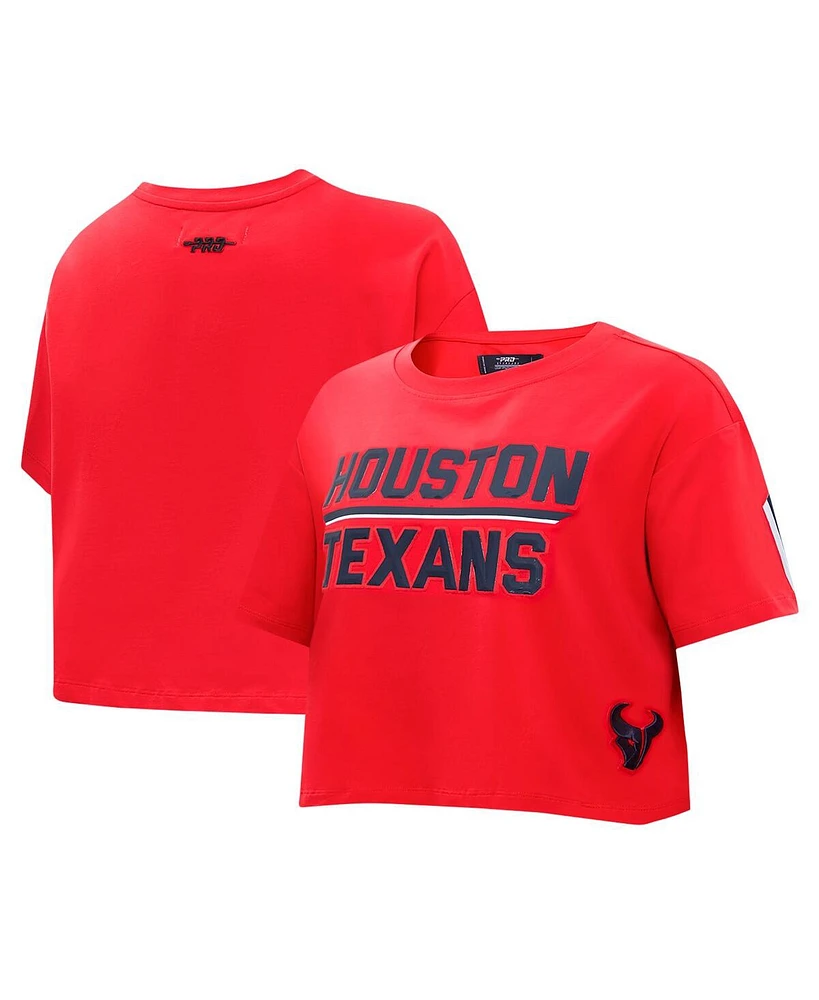 Pro Standard Women's Red Houston Texans Alternate Cropped Boxy T-Shirt